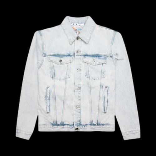 Off-White Graffiti Embroidered Denim Skate Jacket 'Extreme Blue'