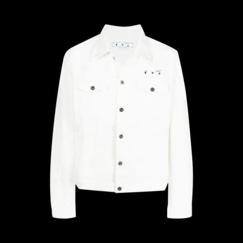 Off-White Carvaggio Paint Slim Denim Jacket 'White'