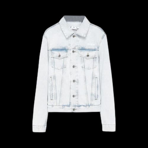Off-White Diag Tab Slim Denim Jacket 'Bleach Blue'