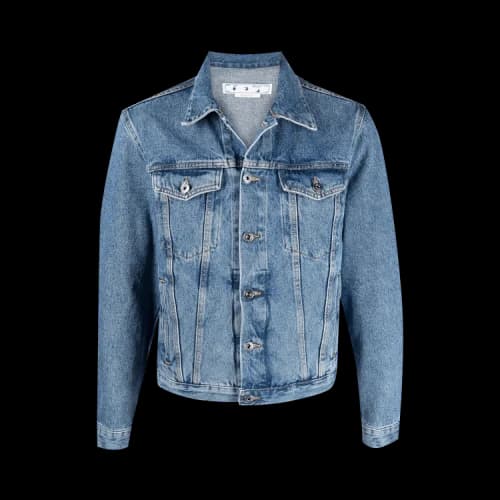 OFF-WHITE Indust Slim Denim Jacket Medium Blue