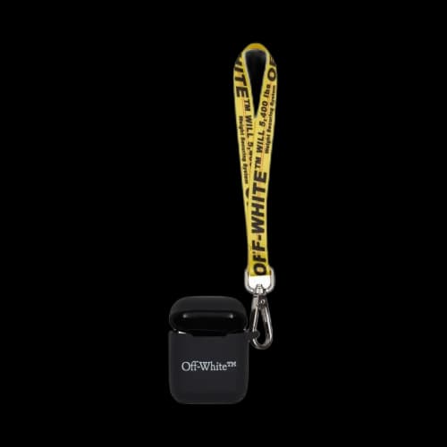 Off-White Logo Print Silicon Airpods Case 'Black/White'