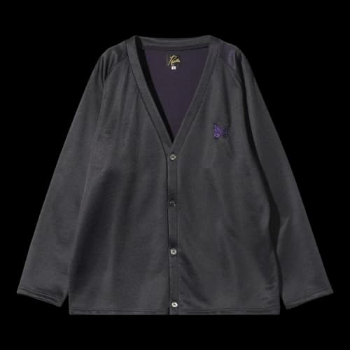 Needles V Neck Cardigan 'Eggplant'