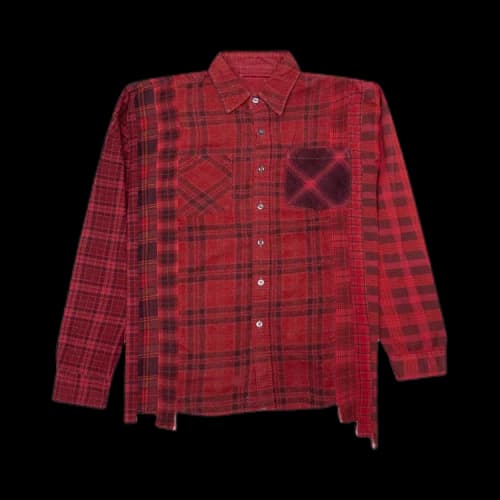 Needles Rebuild 7 Cuts Wide Flannel Shirt 'Red'