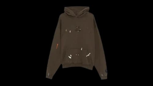 Gallery Dept. French Logo Painted Hoodie Sepia