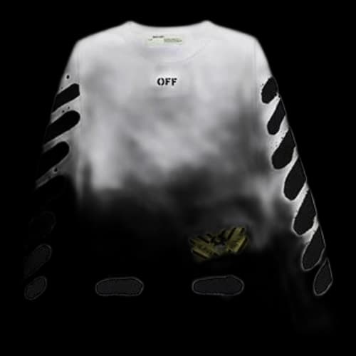 Off-White OW White Splash Ink Graffiti Long Sleeves 'White Black'
