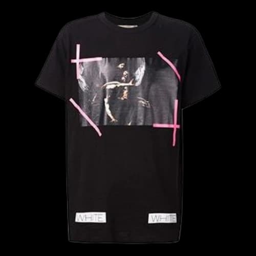 Off-White C O VIRGIL ABLO OW Painting Short Sleeve Black Pink