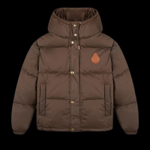 Sporty & Rich Crown Puffer Jacket 'Chocolate/Tan'