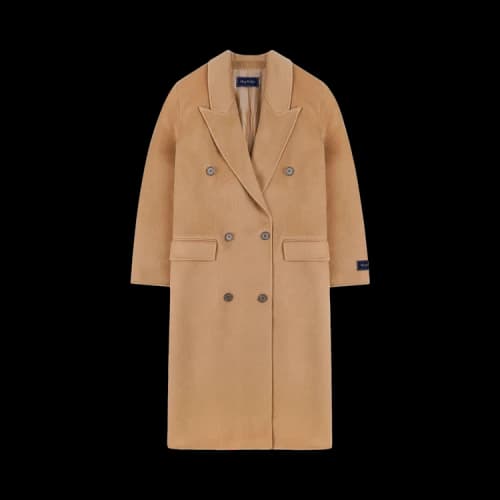 Sporty & Rich Double Faced DB Cashmere Coat 'Camel'