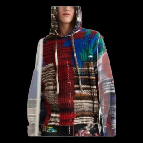 Off-White FW22 Colorblock Hooded Knit Long Sleeves Wool Sweater