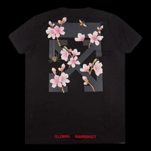 Off-White Back Cherry Blossoms Arrows Sketch Print Short Sleeve (Women's)