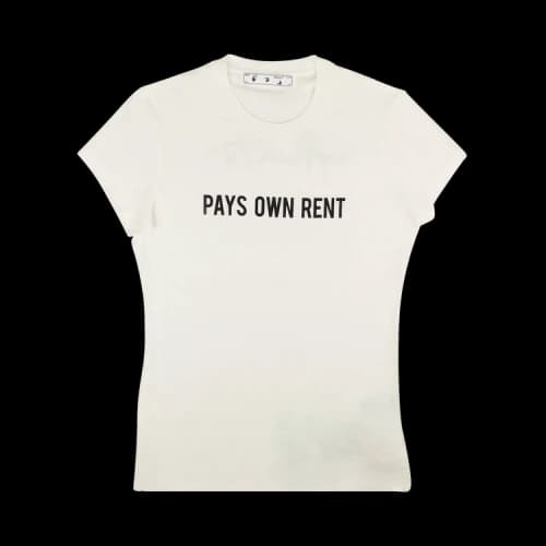 Off-White Pays Rent Fitted T-Shirt 'White'