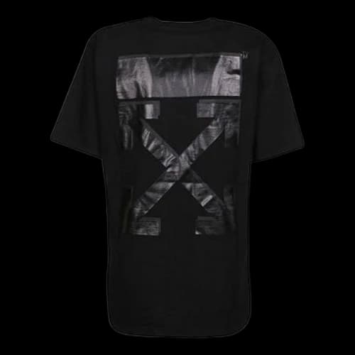 Off-White Arrow Pattern Round Neck Pullover Short Sleeve Slim Fit Version Black (Women's)