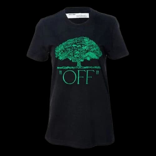 Off-White Cotton Short Sleeve Black (Women's)