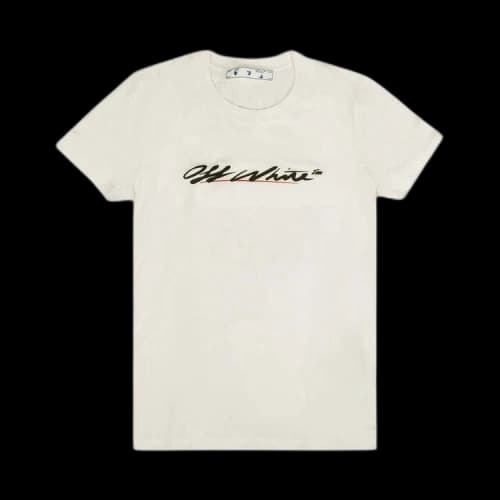 Off-White New Script Logo Tee 'White'