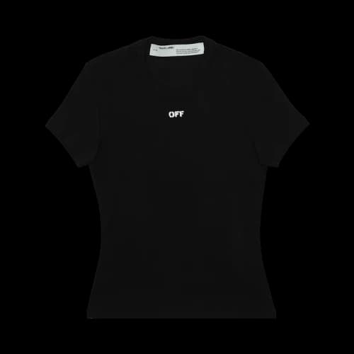 Off-White Cotton Letter Logo Short Sleeves (Women's)
