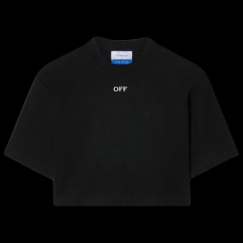 Off-White Off Stamp Rib Cropped Tee 'Black/White'