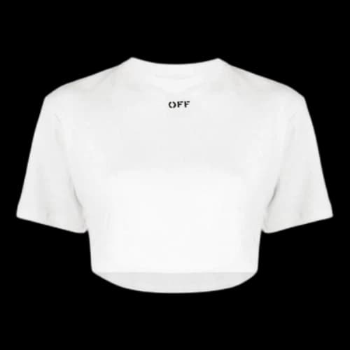 Off-White Logo ribbed Short Sleeve Loose Fit White (Women's)