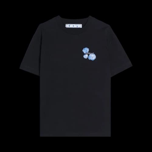 OFF-WHITE Womens Floral Arrows T-Shirt Black Blue