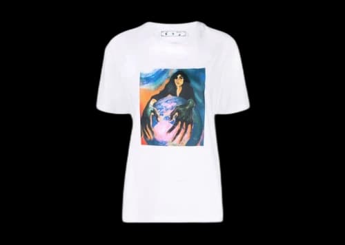 OFF-WHITE Women's Mirko Artist Front Regular T-Shirt White/Multi