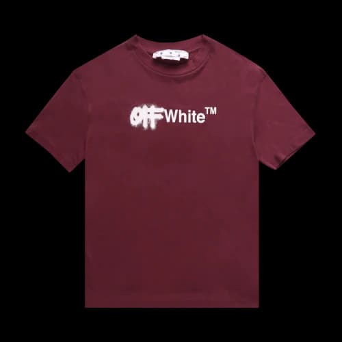 Off-White Spray Tee 'Burgundy/White'