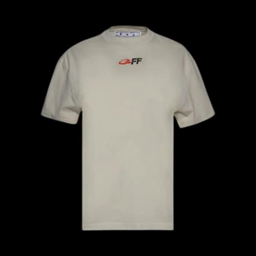 OFF-WHITE Graphic-Print Cotton T-Shirt Beige/Black