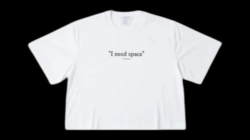 OFF-WHITE Thick Need Space Crop Tee White