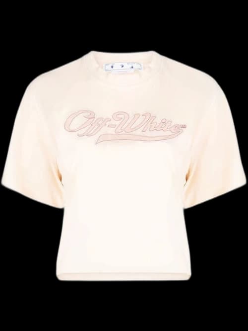 OFF-WHITE Logo-Embroidered T-Shirt Light Pink