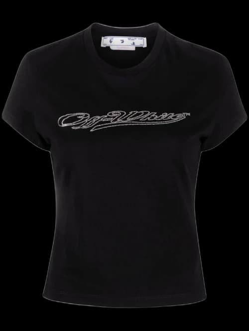 OFF-WHITE Bling Logo-Print Short-Sleeve T-Shirt Black