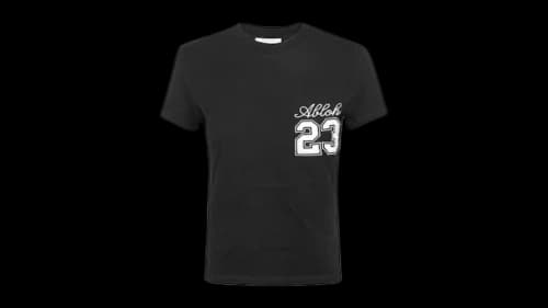 OFF-WHITE 23 Logo Embroidered Fitted T-shirt Black