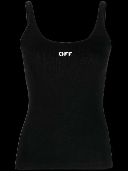 OFF-WHITE Logo-Print Sleeveless Top Black