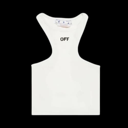 OFF-WHITE Off Stamp Ribbed Rowing Top White/Black