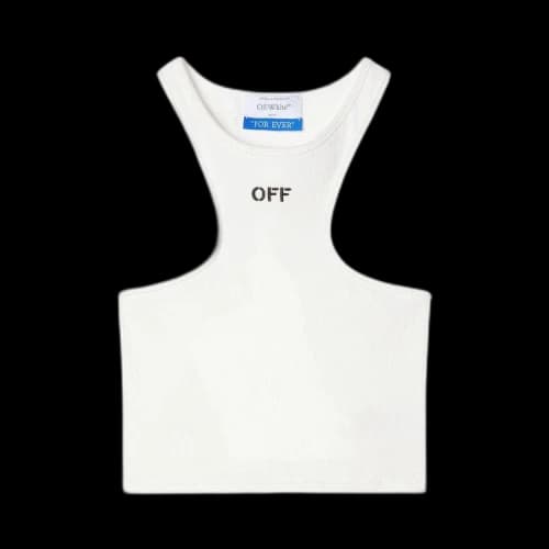 Off-White Off Stamp Rib Rowing Top 'White/Black'