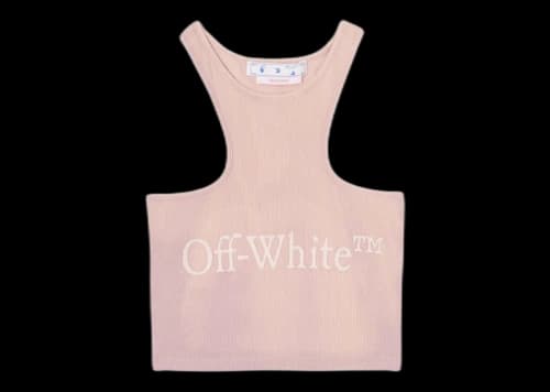 OFF-WHITE Women's Logo Patch Ribbed Vest Top Pink/White