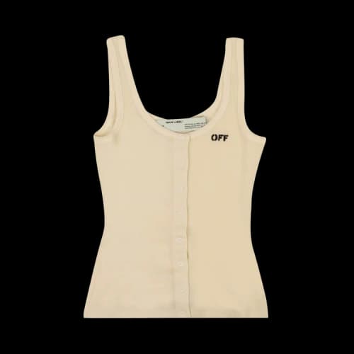 Off-White Button Up Tank Top 'Cream'