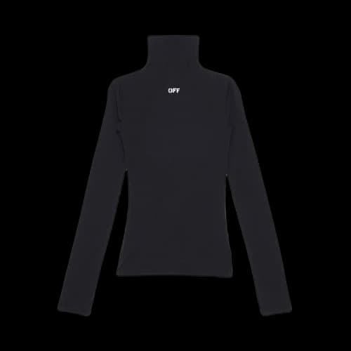OFF-WHITE Off Stamp Sec Skin L/S Turtleneck Top Black/White
