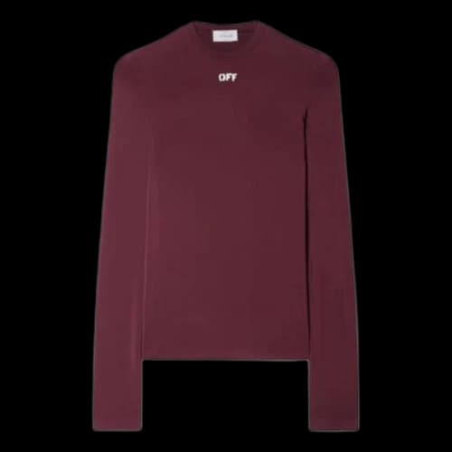 Off-White Off Logo-Print Fitted Top 'Burgundy' (Women's)
