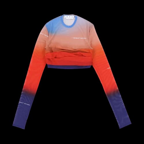 OFF-WHITE Blurred Tulle Top Red/Blue