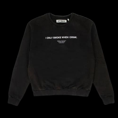Off-White Faded I Only Smoke Sweatshirt 'Black'