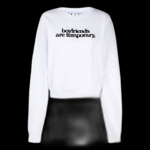Off-White Slogan Printing Long Sleeves Hoodie Ordinary Version White (Women's)