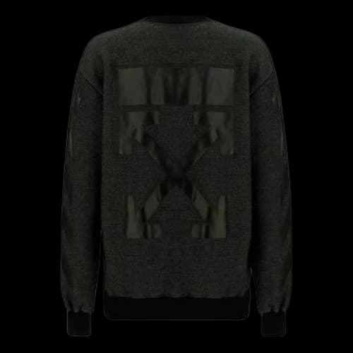 Off-White Arrow Printing Round Neck Sports Hoodie Slim Fit Version Gray (Women's)