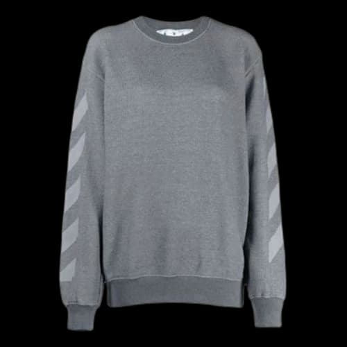 Off-White Logo Geometry Pattern Round Neck Pullover Hoodie Loose Fit Gray (Women's)