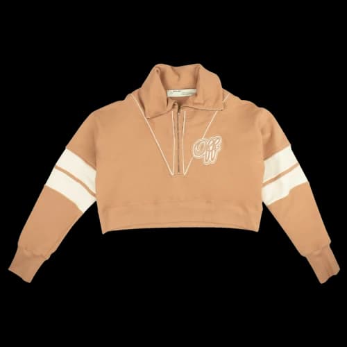 Off-White Half Zip Crop Sweatshirt 'Pink'