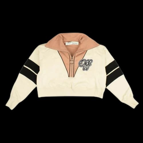 Off-White Logo Crop Sweatshirt 'Pink/Beige'