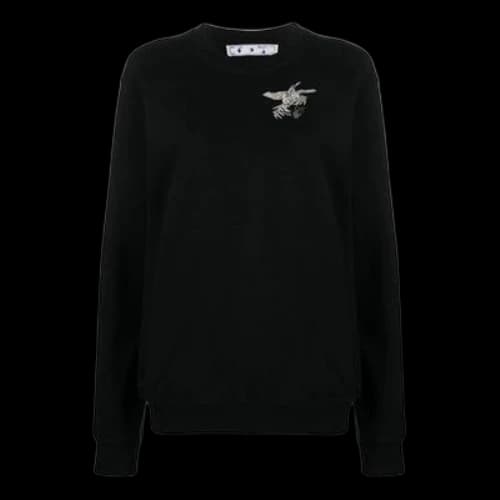 Off-White Printing Arrow Pattern Sports Hoodie Black (Women's)