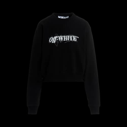 Off-White Pen Logo Crop Crewneck 'Black/White'
