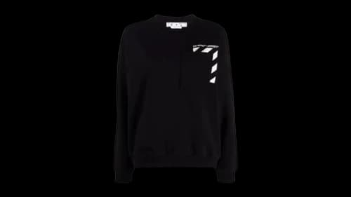 OFF-WHITE Women's Diag Regular Crewneck Sweatshirt Black