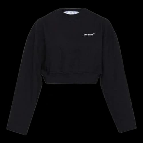 Off-White Cotton Sweatshirt 'Black' (Women's)