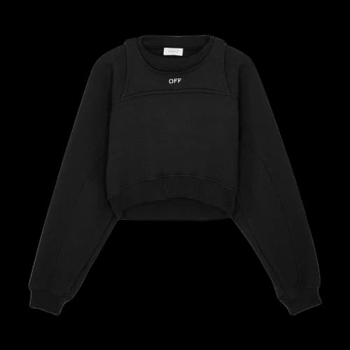 OFF-WHITE Off Jersey Cropped Sweatshirt with Bolero Insert Black