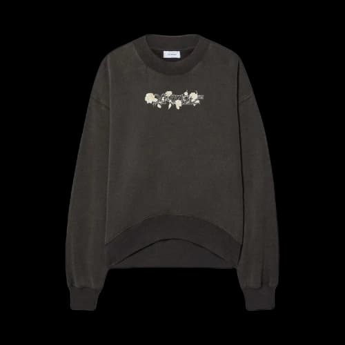 OFF-WHITE Bookish Roses Over Crew Sweatshirt Washed Black