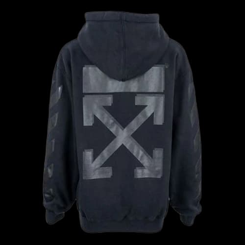 Off-White Hooded Cotton Sweater Black (Women's)